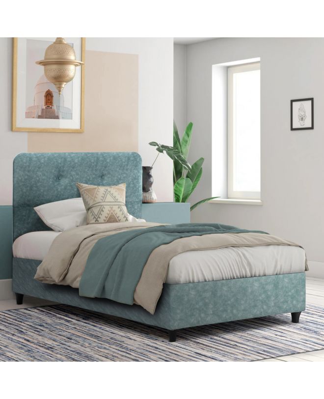 ΚΡΕΒΑΤΙ DOLORES LIGHT GREEN HM648.27 ΓΙΑ ΣΤΡΩΜΑ 120x200 εκ.