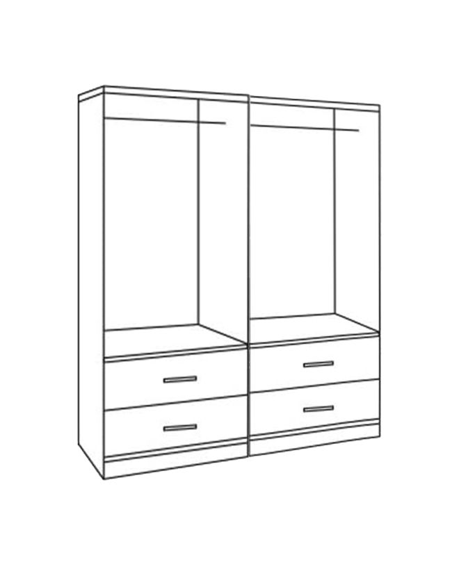 ΣΕΤ 2 ΤΜΧ ΝΤΟΥΛΑΠΑ 4ΦΥΛΛΗ ΜΕ 4 ΣΥΡΤΑΡΙΑ SONAMA 160X42X181 HM11349.02