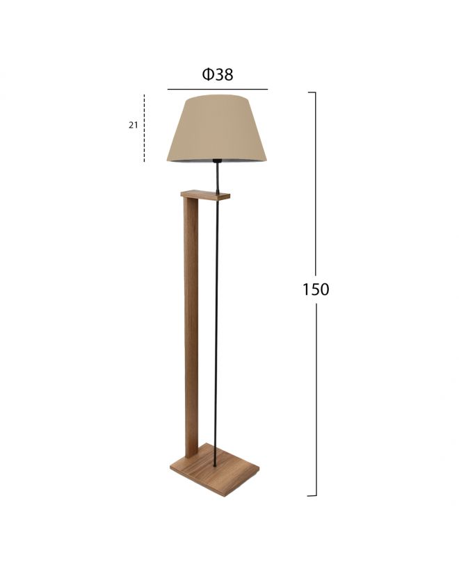 ΦΩΤΙΣΤΙΚΟ ΔΑΠΕΔΟΥ MDF ΚΑΡΥΔΙ ΜΕ ΜΠΕΖ HM7609.03 Φ38x150 εκ.