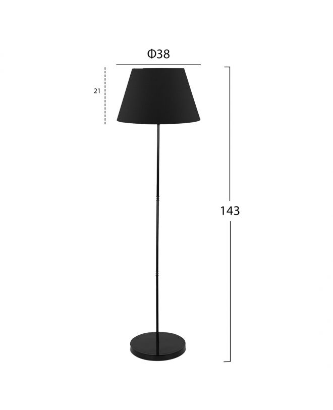 ΦΩΤΙΣΤΙΚΟ ΔΑΠΕΔΟΥ ΜΕΤΑΛΛΙΚΟ ΜΑΥΡΟ HM7610.02 Φ38x143 εκ.