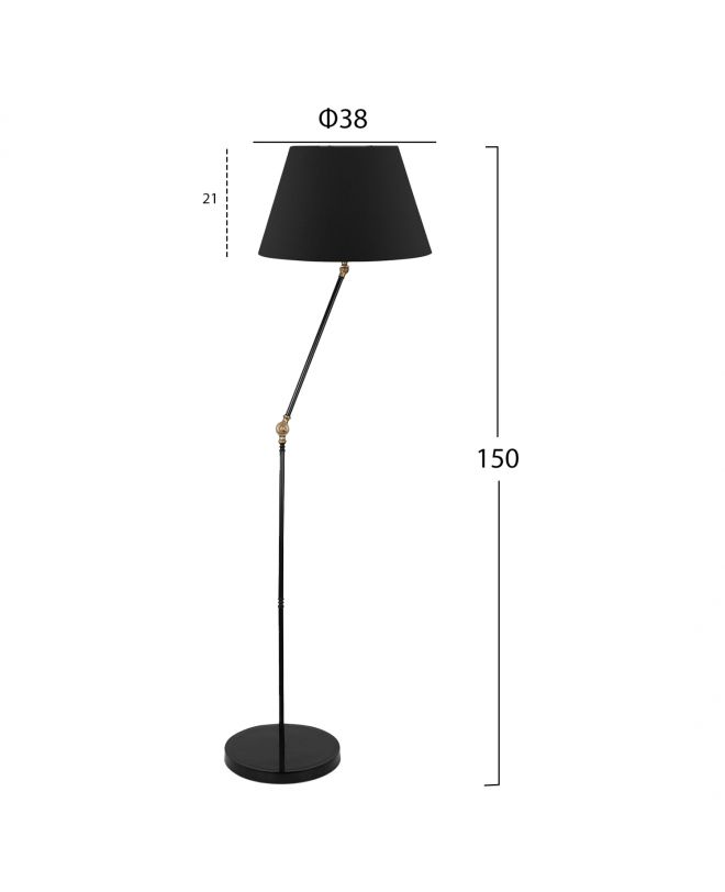 ΦΩΤΙΣΤΙΚΟ ΔΑΠΕΔΟΥ ΜΕΤΑΛΛΙΚΟ ΜΑΥΡΟ HM7611.01 Φ38x150 εκ.