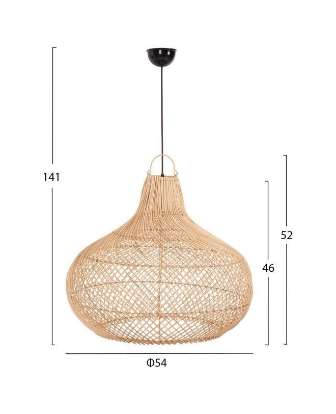 ΦΩΤΙΣΤΙΚΟ ΟΡΟΦΗΣ ΚΡΕΜΑΣΤΟ HM7860 ΦΥΣΙΚΟ RATTAN ΣΕ ΦΥΣΙΚΟ ΧΡΩΜΑ Φ54x46-141Υεκ.