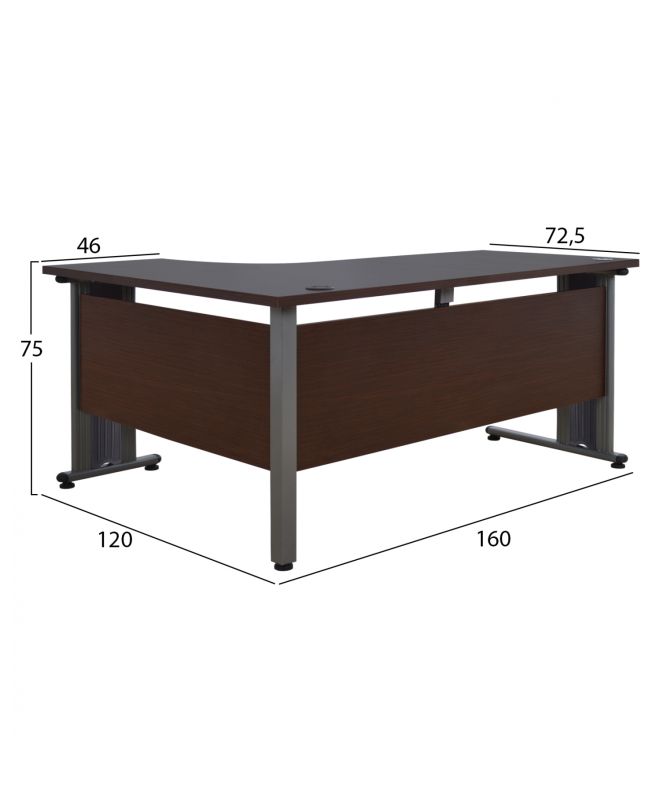 ΓΡΑΦΕΙΟ ΕΠΑΓΓΕΛΜΑΤΙΚΟ VALDEN HM2043.02R WENGE ΜΕ ΔΕΞΙΑ ΓΩΝΙΑ 160X120X75