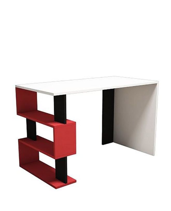 Γραφείο ArteLibre AIGINA Λευκό/Κόκκινο/Μαύρο 120x60x75cm