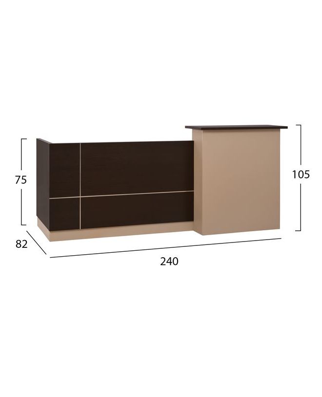 ΓΡΑΦΕΙΟ ΥΠΟΔΟΧΗΣ 240X82 WENGE ΜΠΕΖ HM2068.01 240x82x105cm