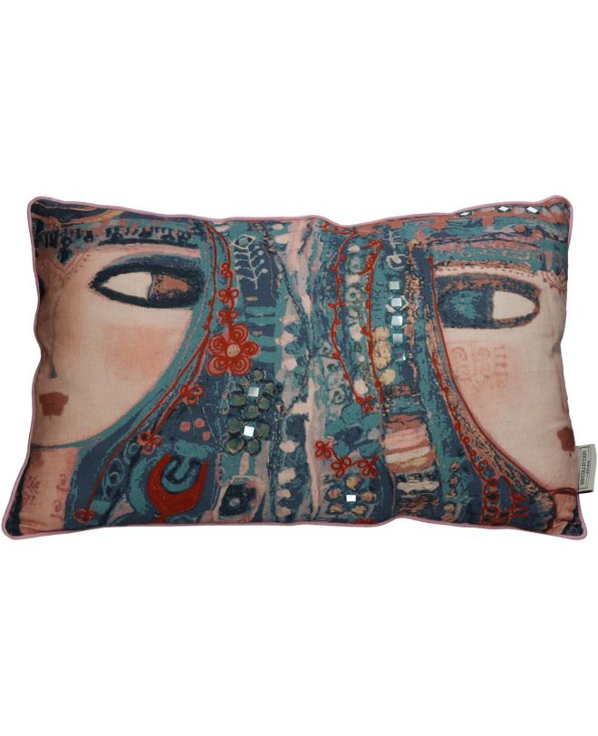 Μαξιλάρι Γυναίκα Πολύχρωμο Βαμβακερό 40x60cm