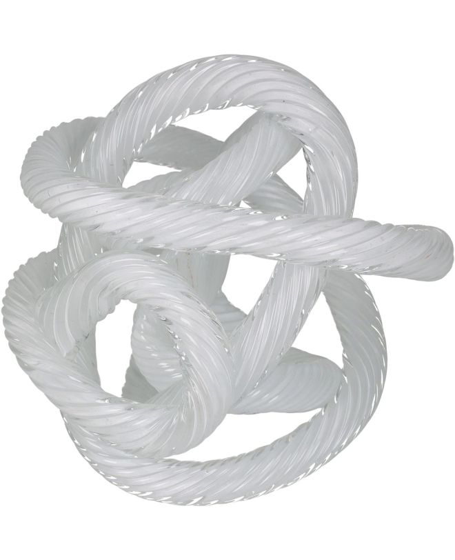 Διακοσμητικό Κόμπος Λευκό Γυαλί 15x15x15cm