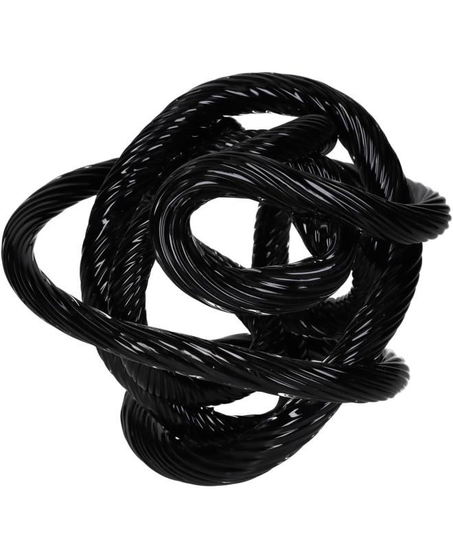 Διακοσμητικό Κόμπος Μαύρο Γυαλί 20x20x20cm