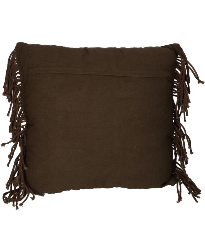 Μαξιλάρι Μακραμέ Καφέ Βαμβακερό 45x45cm