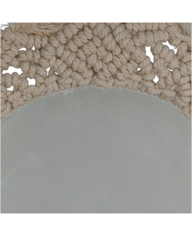 Καθρέπτης ArteLibre Μακραμέ Φυσικό Βαμβακερό 35x2x35cm