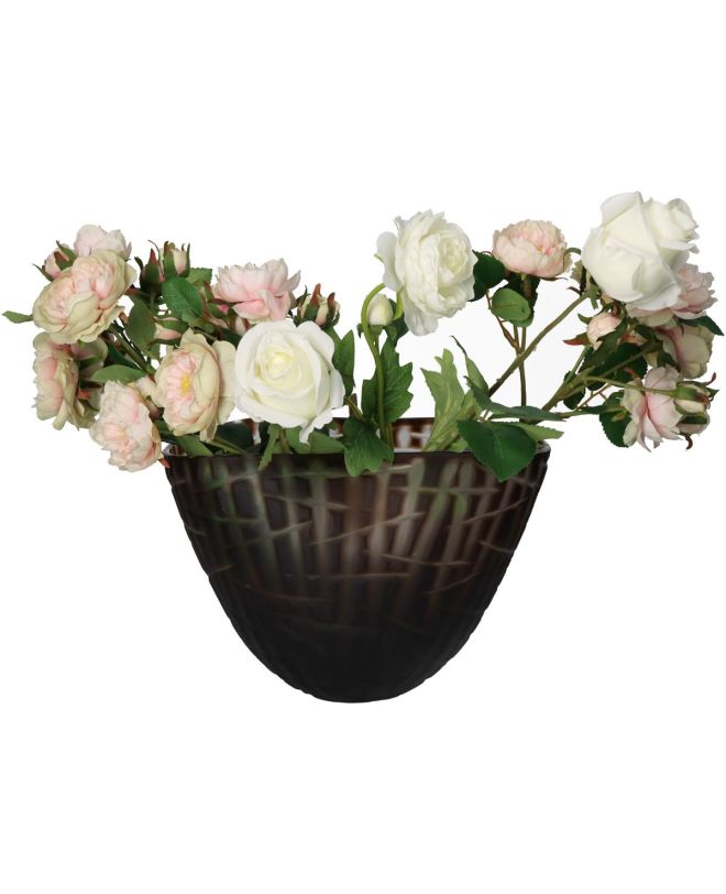 Βάζο Καφέ Γυαλί 29x21x20cm