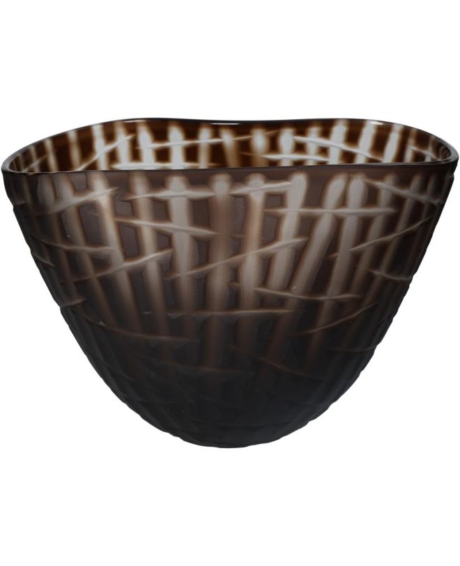 Βάζο Καφέ Γυαλί 29x21x20cm