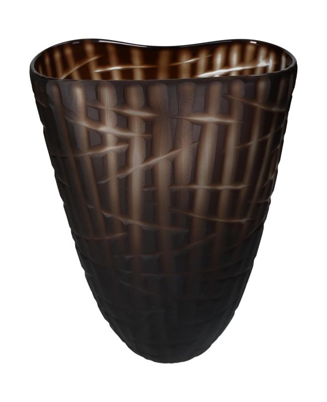 Βάζο Καφέ Γυαλί 22x14x29cm