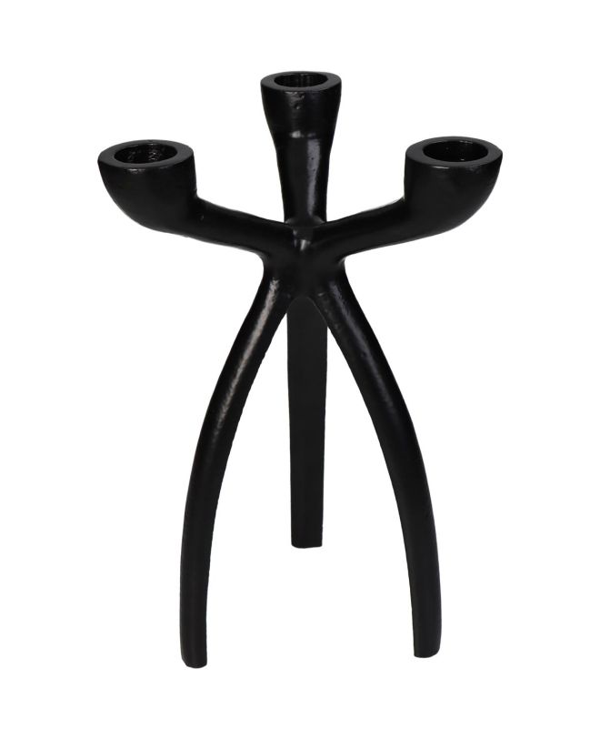 Κηροπήγιο ArteLibre Μαύρο Αλουμίνιο 14x14x23cm