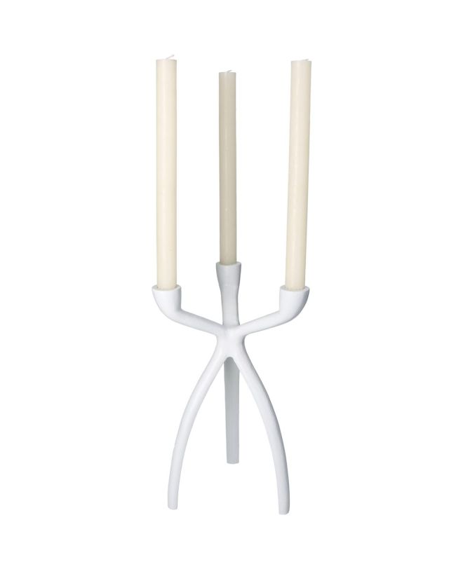 Κηροπήγιο Λευκό Αλουμίνιο 18x18x30.5cm