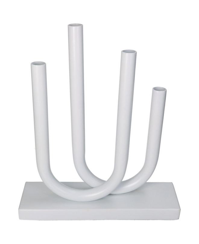 Κηροπήγιο Λευκό Μέταλλο 30.5x9x35.5cm