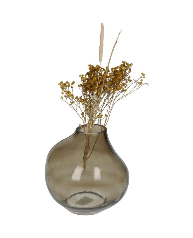 Βάζο Καφέ Γυαλί 15x15x15cm