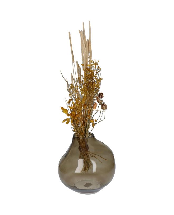 Βάζο Καφέ Γυαλί 20x20x19.5cm