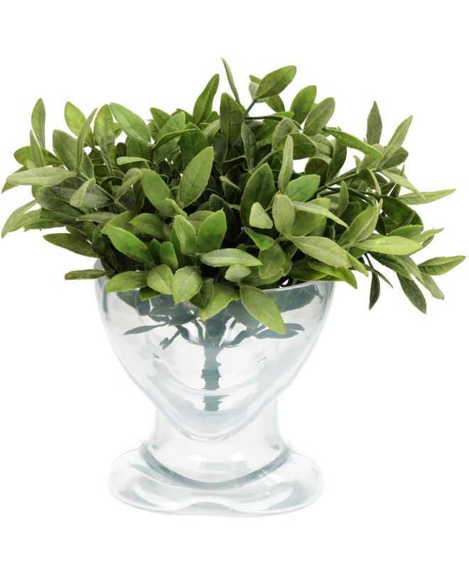 Κασπώ ArteLibre Πρόσωπο Λευκό Γυαλί 17.5x14x15cm