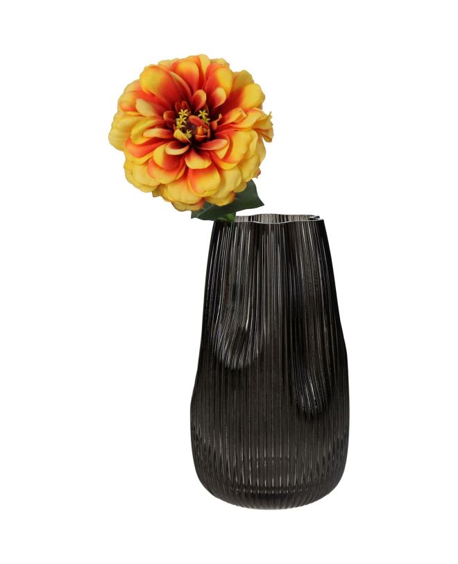 Βάζο Καφέ Γυαλί 12x12x20cm