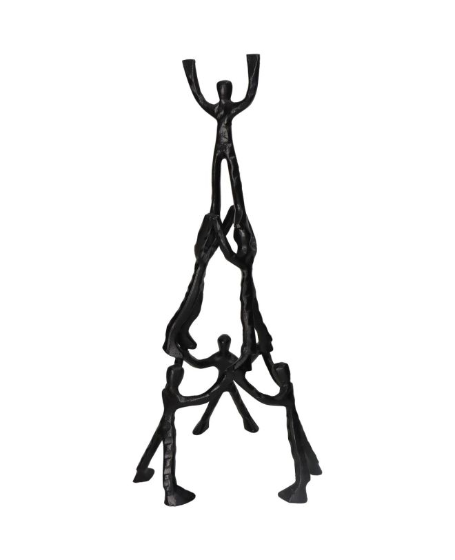 Διακοσμητικό Φιγούρες Μαύρο Αλουμίνιο 25x24x58cm