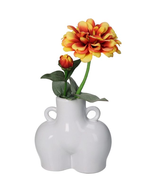 Βάζο Ανθρώπινο Σώμα Λευκό Κεραμικό 14.8x8.3x14cm