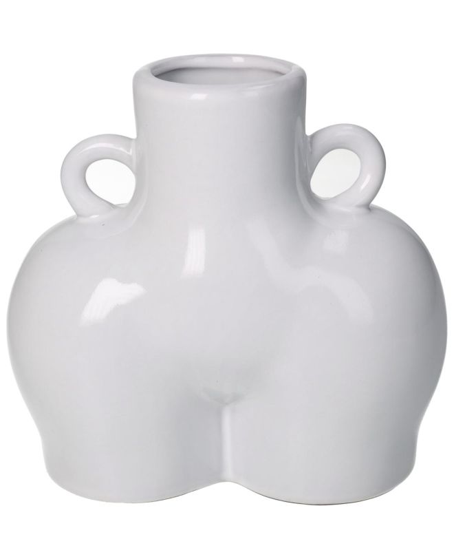 Βάζο Ανθρώπινο Σώμα Λευκό Κεραμικό 14.8x8.3x14cm