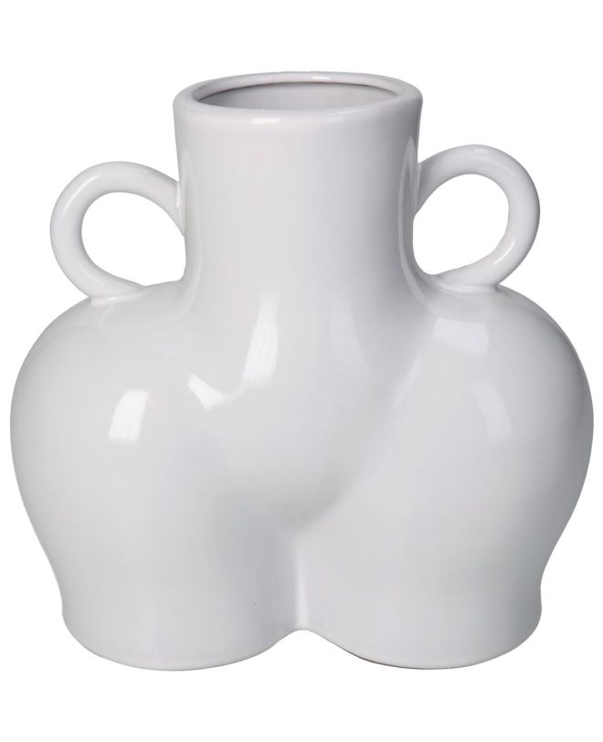 Βάζο Ανθρώπινο Σώμα Λευκό Κεραμικό 19.7x11.3x18.7cm