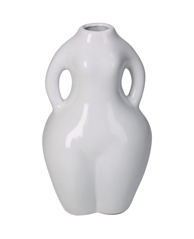 Βάζο Ανθρώπινο Σώμα Λευκό Κεραμικό 10.8x8.4x19cm