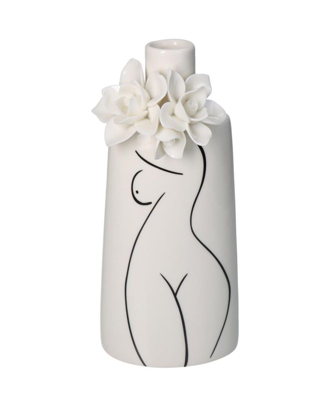 Βάζο ArteLibre Ανθρώπινο Σώμα Ιβουάρ Πορσελάνη 11x10x25cm