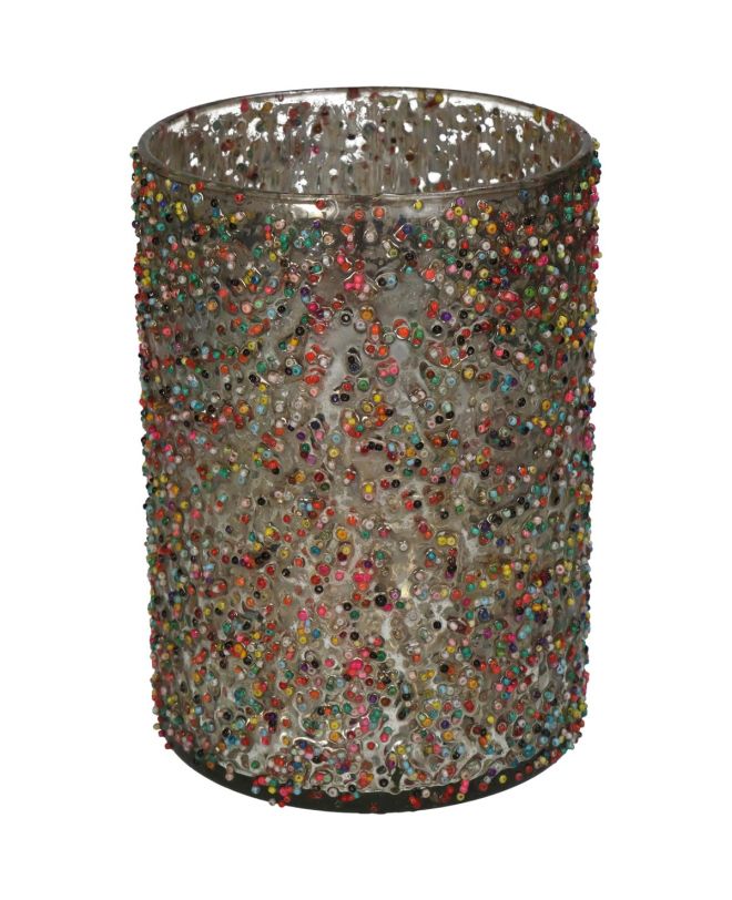 Κηροπήγιο Πολύχρωμο Γυαλί 12x12x17cm