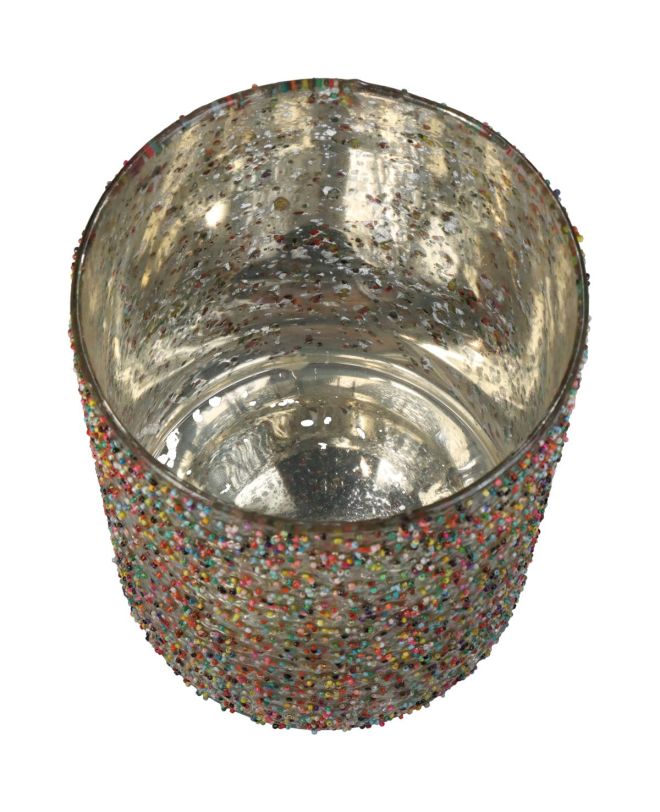 Κηροπήγιο Πολύχρωμο Γυαλί 16x16x21cm