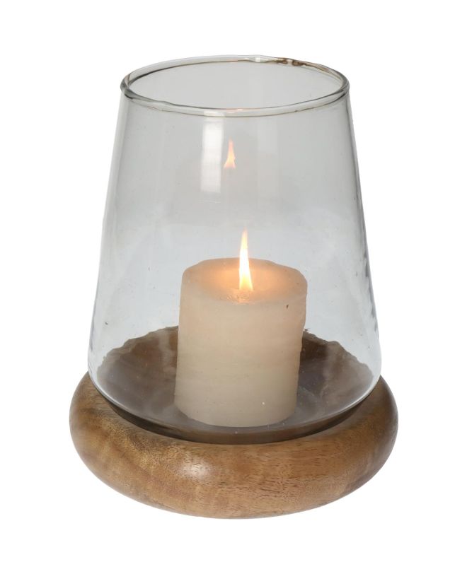 Κηροπήγιο Διάφανο Γυαλί 17x17x22cm