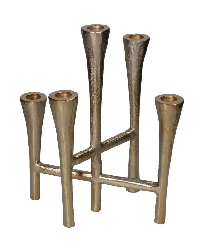 Κηροπήγιο Χρυσό Αλουμίνιο 23.5x18x29cm