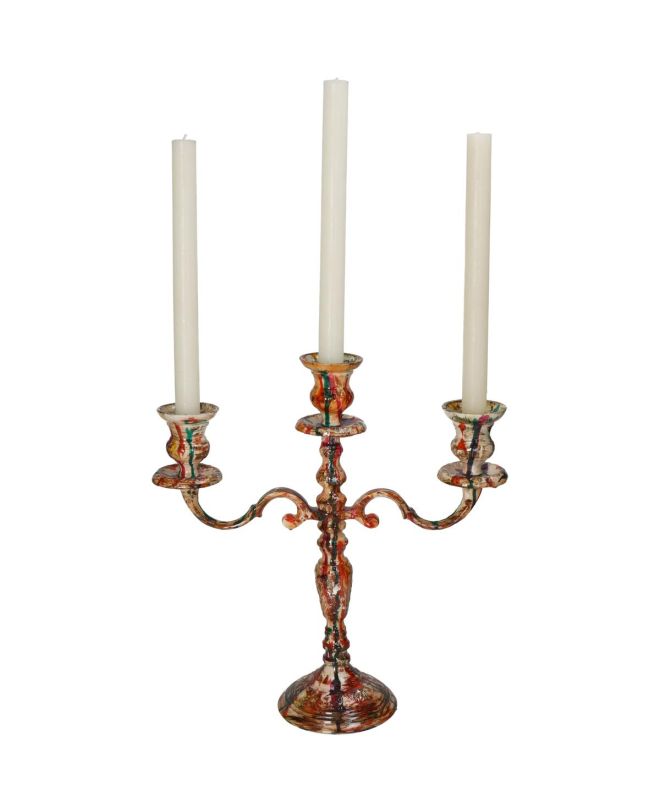 Κηροπήγιο Πολύχρωμο Αλουμίνιο 33.5x12x35cm