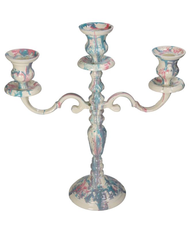 Κηροπήγιο Πολύχρωμο Αλουμίνιο 33.5x12x35cm