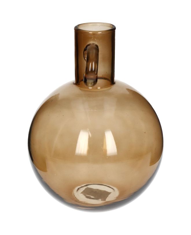 Βάζο Καφέ Γυαλί 15x15x20cm