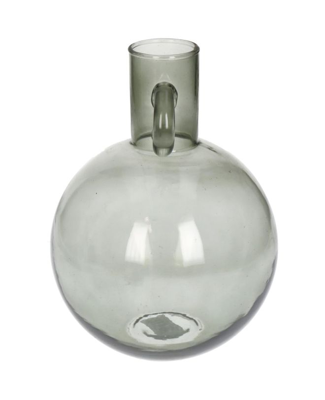 Βάζο Γκρι Γυαλί 15x15x20cm