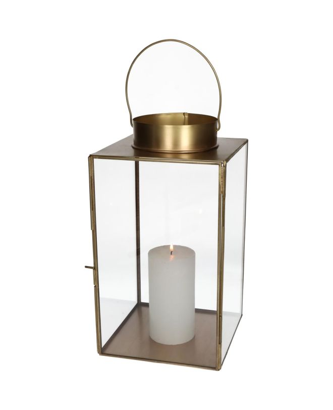 Φανάρι Χρυσό Μέταλλο 17.5x17.5x33cm
