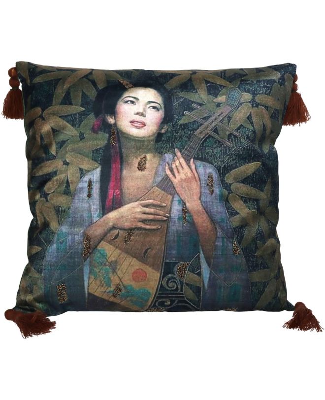 Μαξιλάρι Γκέισα Καφέ Βελούδο 45x45cm