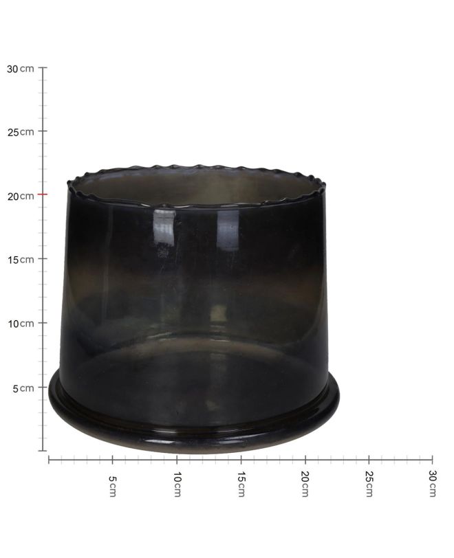 Κηροπήγιο Γκρι Γυαλί 22x17.5x20cm