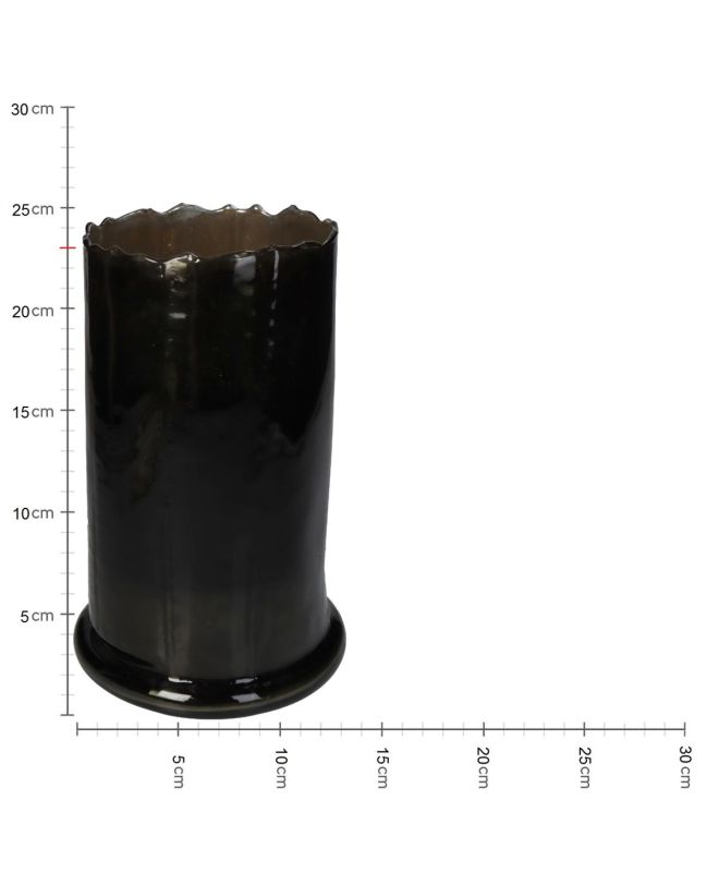 Κηροπήγιο Μαύρο Γυαλί 15.5x15.5x23cm