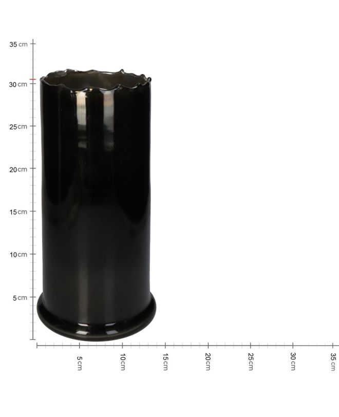 Κηροπήγιο Μαύρο Γυαλί 15.5x15.5x30.5cm