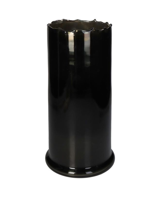 Κηροπήγιο Μαύρο Γυαλί 15.5x15.5x30.5cm