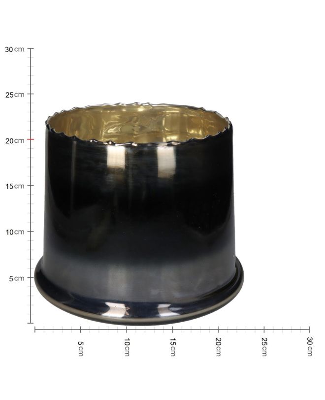 Κηροπήγιο Μαύρο Γυαλί 22x17.5x20cm