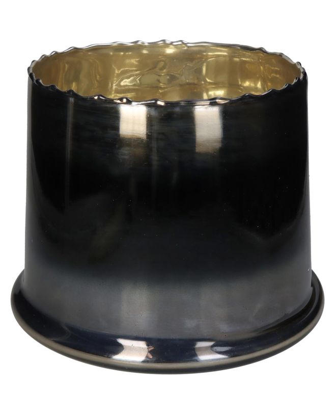 Κηροπήγιο Μαύρο Γυαλί 22x17.5x20cm