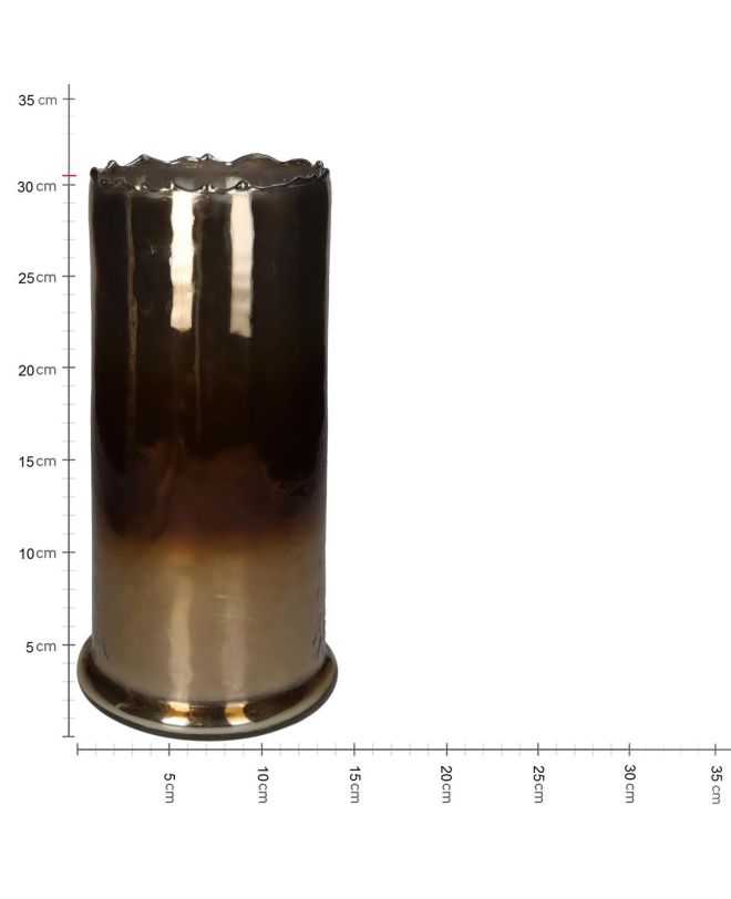 Κηροπήγιο Amber Γυαλί 15.5x15.5x30.5cm