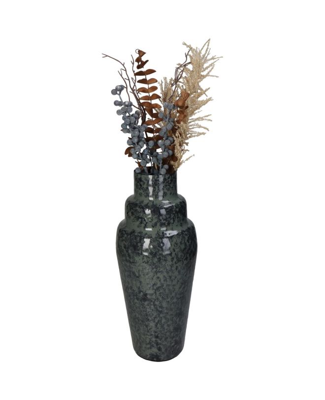 Βάζο Γκρι Μέταλλο 14x14x34.5cm