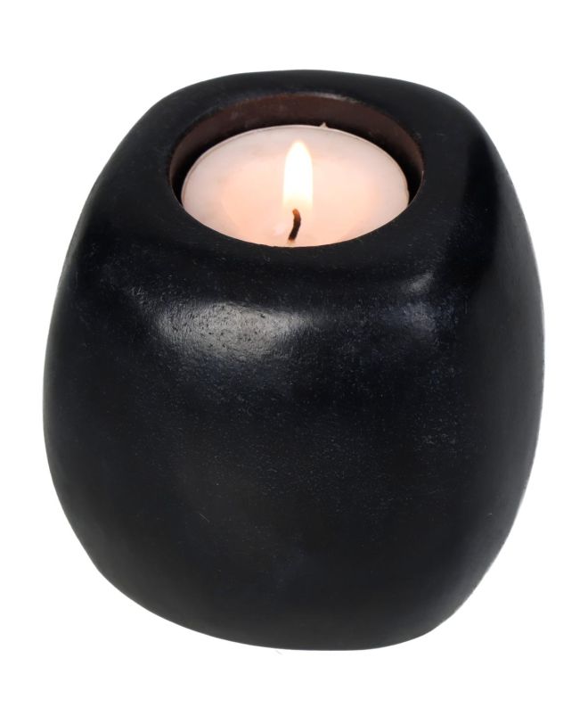 Κηροπήγιο Μαύρο Μάρμαρο 8.5x8.5x6.5cm