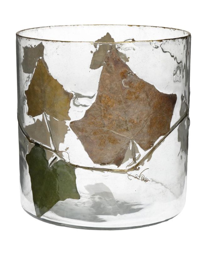 Κηροπήγιο Φύλλα Διάφανο Γυαλί 15x15x15cm